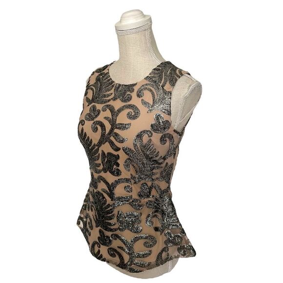 Anthropologie Greylin Embellished Sequin Peplum Top - Picture 7 of 16